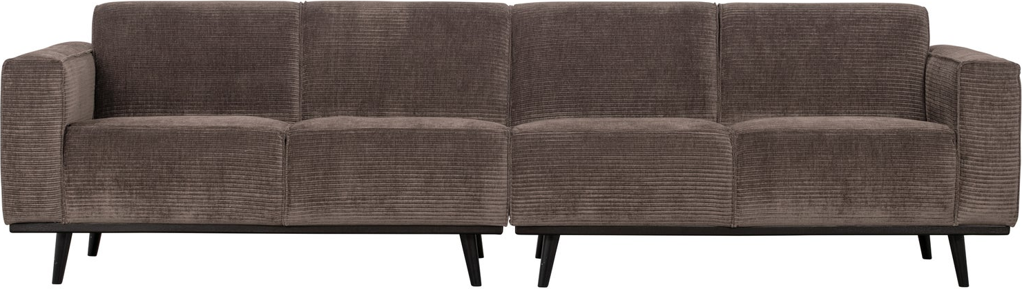 -personers Sofa Woood Statement 280 Taupe Ribstof Vævet Jacquard Ben Birketræ