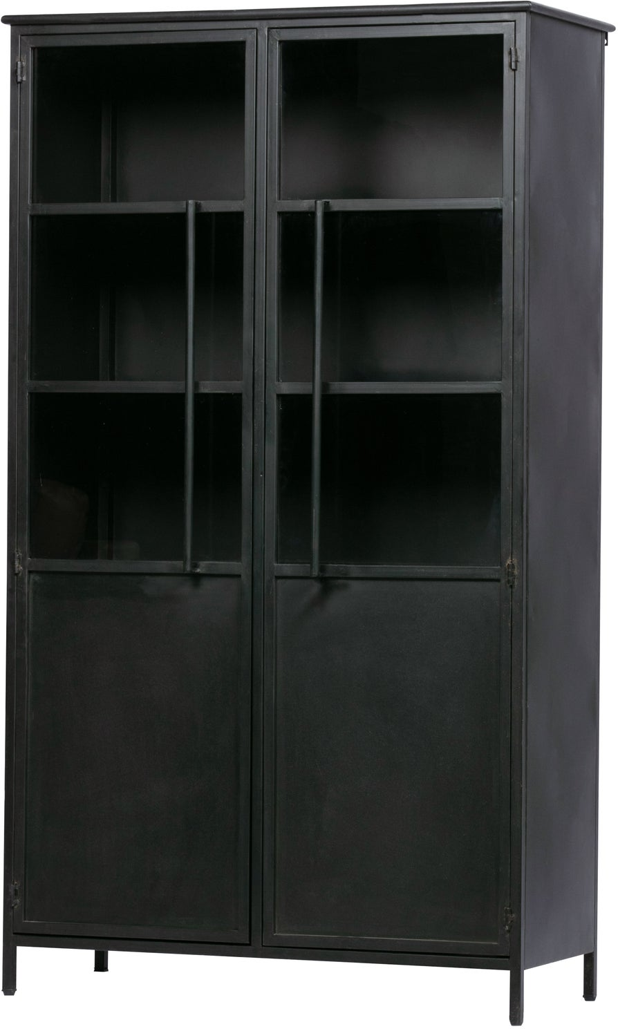 Vitrineskab Woood Exhibit  Mat Sort Pulverlakeret Metal    Hylder  H173ã B99ã D45