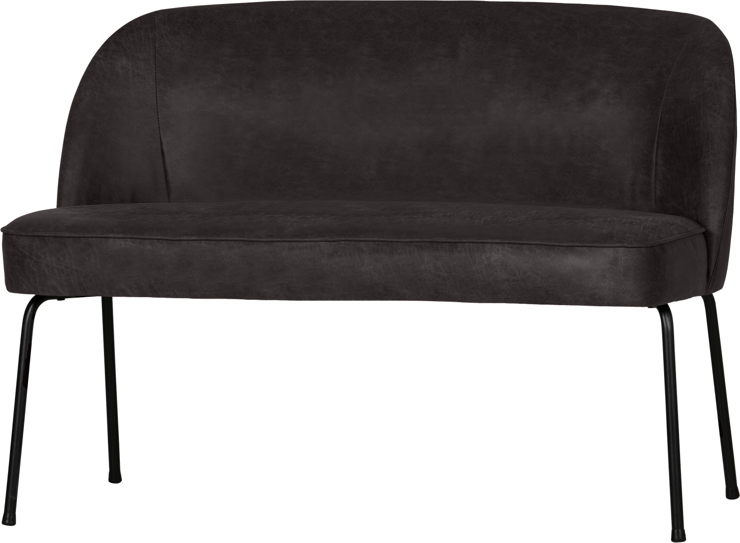 Loungesofa Sofabænk Woood Vogue Sort Kunstlæder Ecoleather Mat Sort Metalstel B120 D59 H83