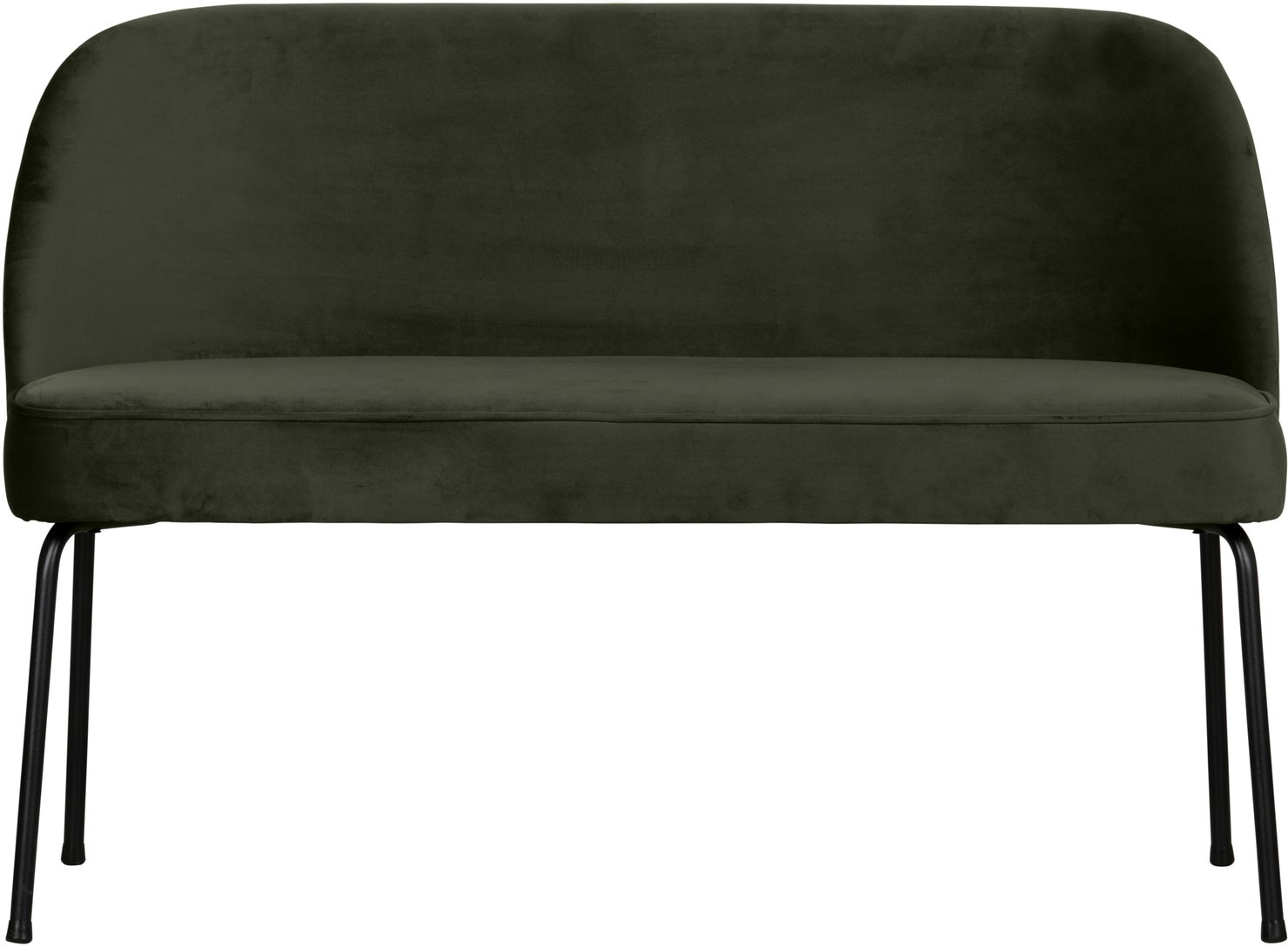 Loungesofa Sofabænk Woood Vogue Mørkegrøn Jarra Velour 120 Matte Sorte Metalben