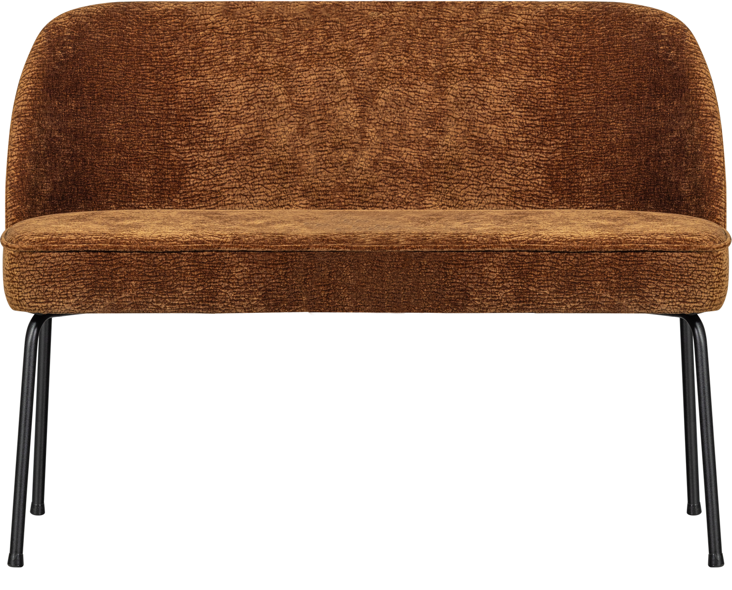 Loungesofa Woood Vogue -personers Sofabænk 3d Chenille Mellembrun Mat Sort Metalstel