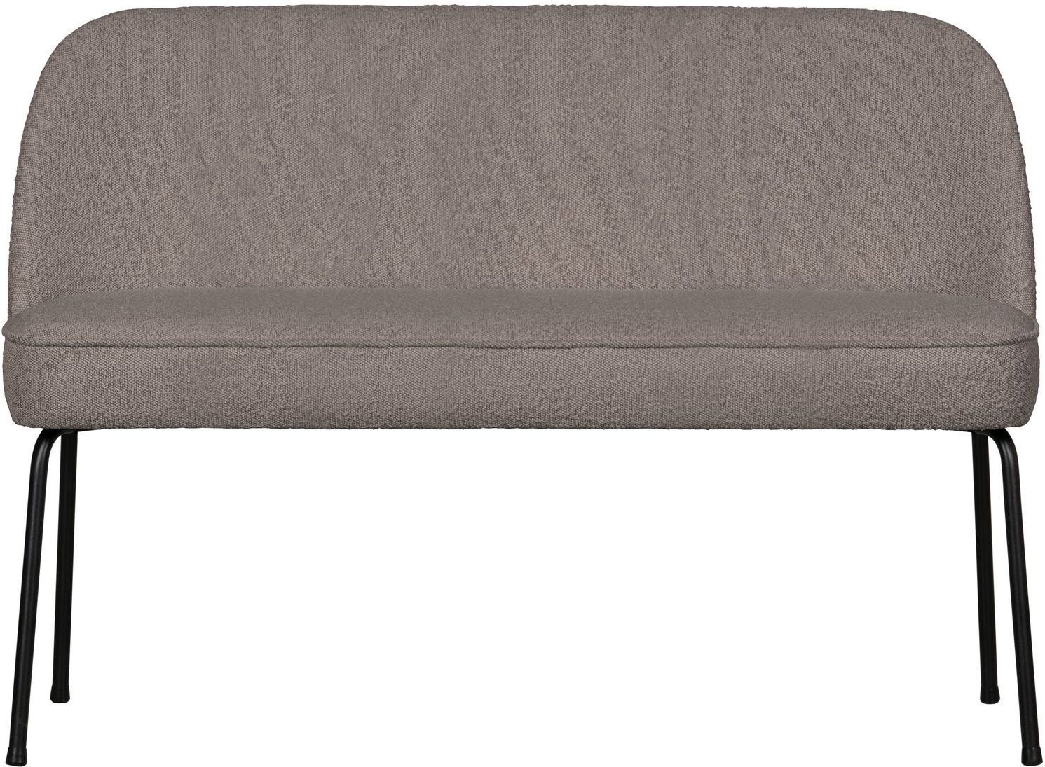 Loungesofa Sofabænk Woood Vogue Colmar Bouclé Nougat B120 D59 H82 Mat Sort Metalstel