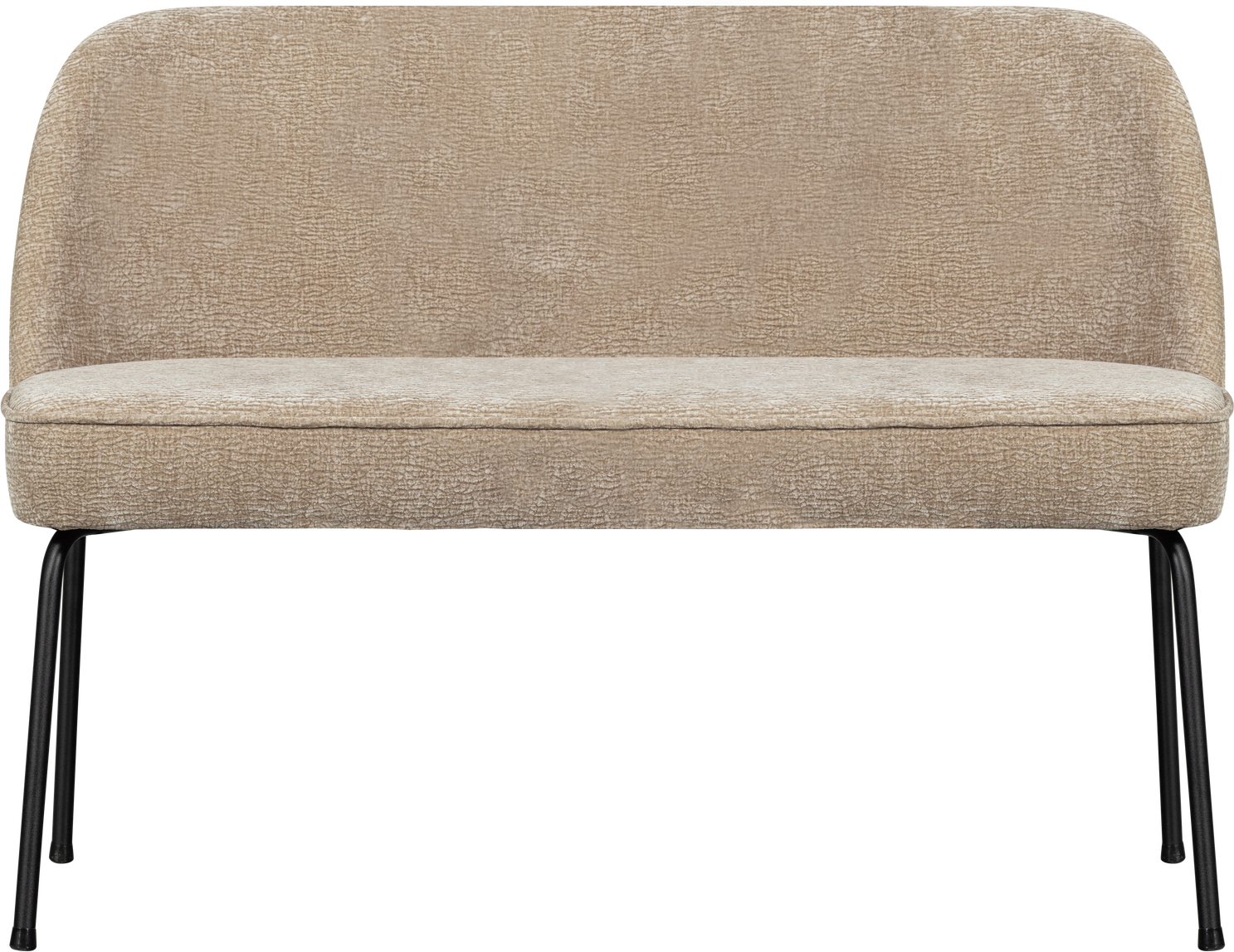 Spisebænk Woood Vogue Sand 3d Chenille Mat Sort Metalstel -personer B120xd59xh83