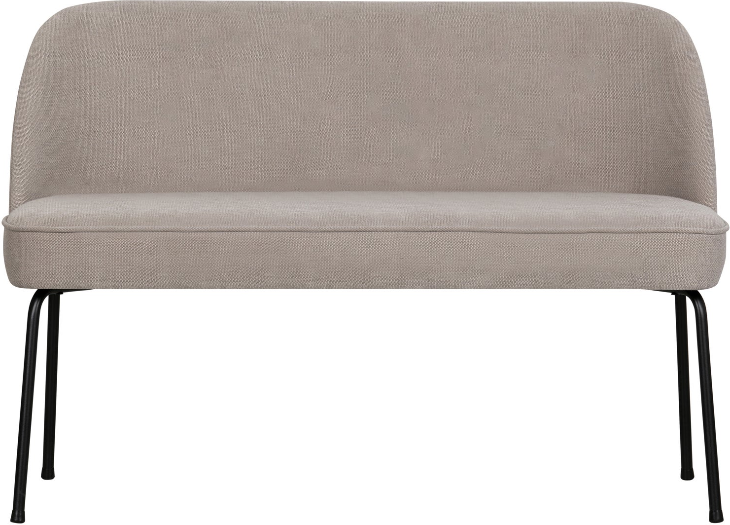 Sofabænk Woood Vogue Sandfarvet Vævet Stof  Mat Sort Metalben  B120ã D59