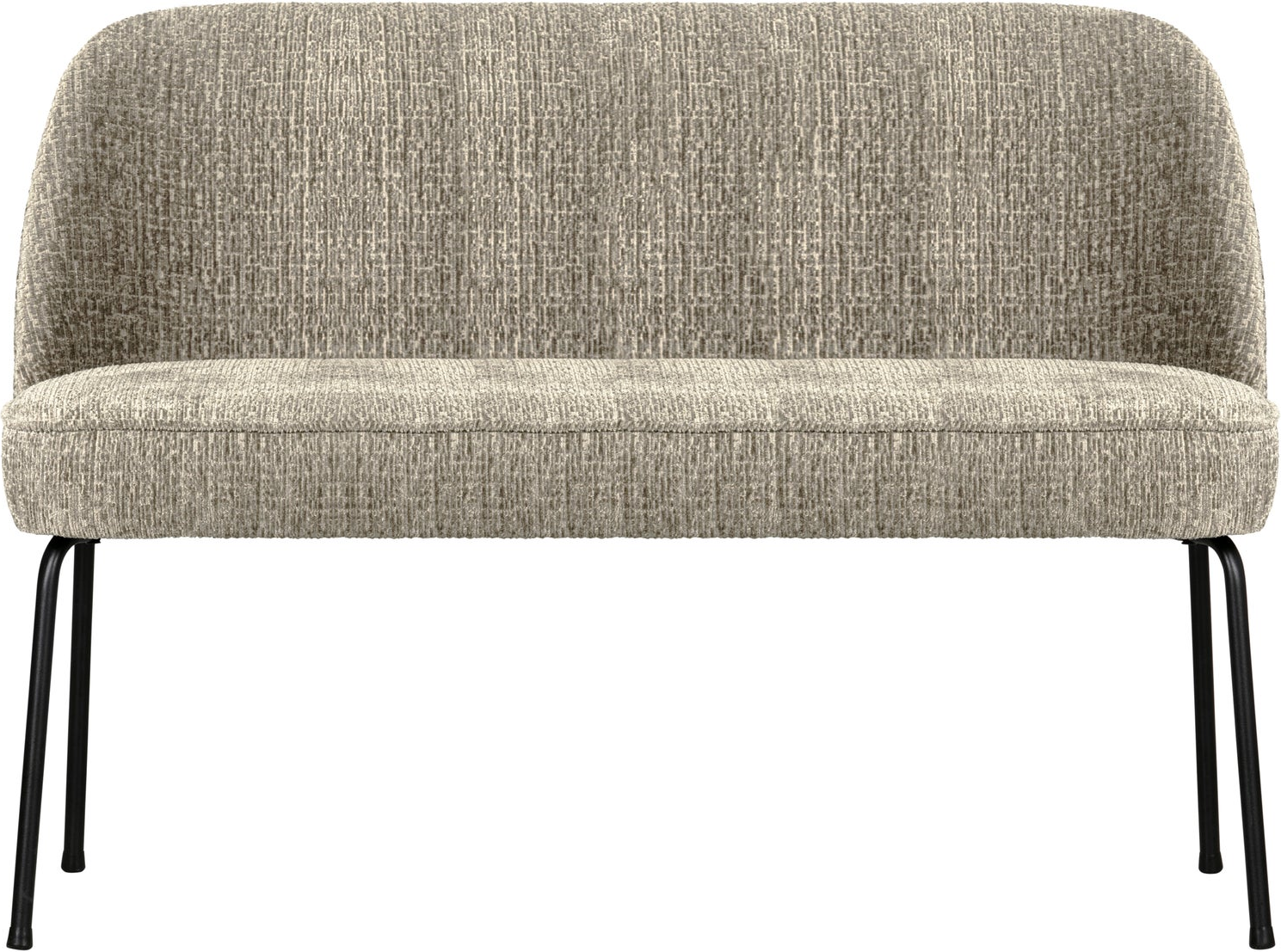 Loungesofa Sofabænk Woood Vogue Ferra Velour Beige 120 Mat Sort Metalbase