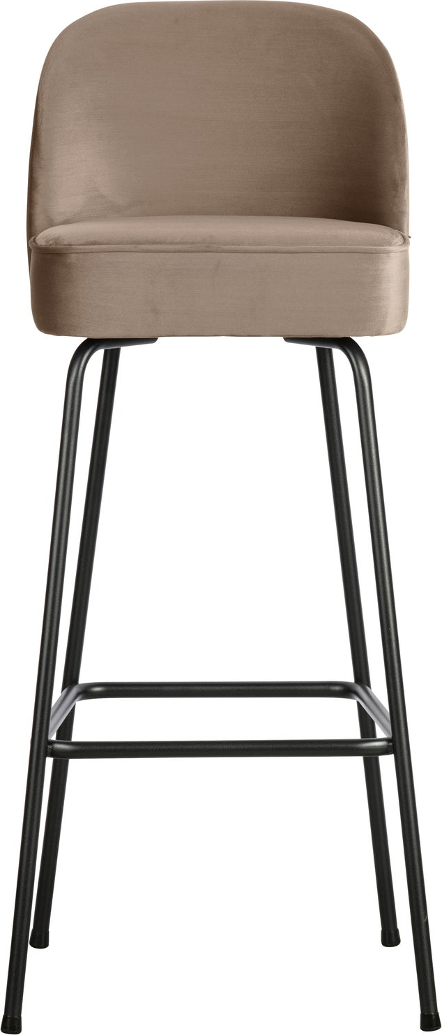 Barstol Woood Vogue Khaki Velour Sort Pulverlakeret Metalbase Polstret Sæde Siddehøjde 80