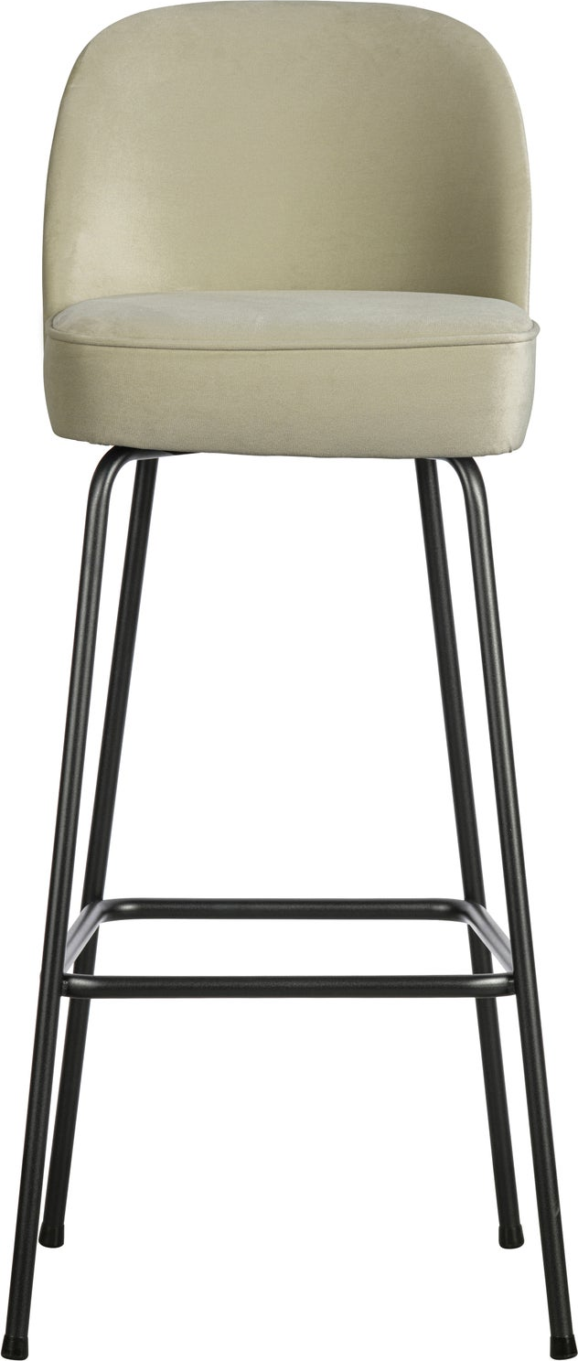 Barstol Woood Vogue Pistacie Jarra-velour Metalben Mat Sort Siddehøjde 80