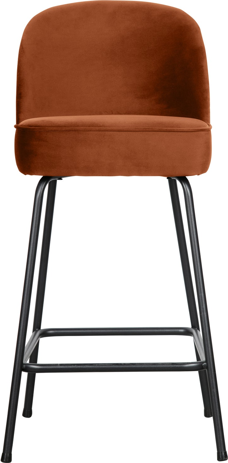 Barstol Woood Vogue Velour Rust Siddehøjde 65 Sort Metalben Med Fodstøtte