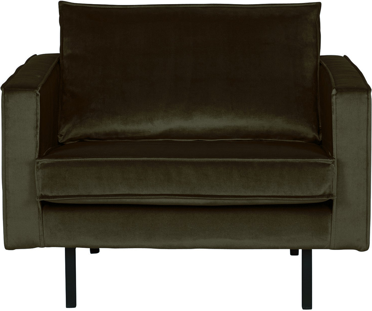 Lænestol Loungestol Woood Rodeo Mørkegrøn Velour Fløjl B105 Sorte Metalben