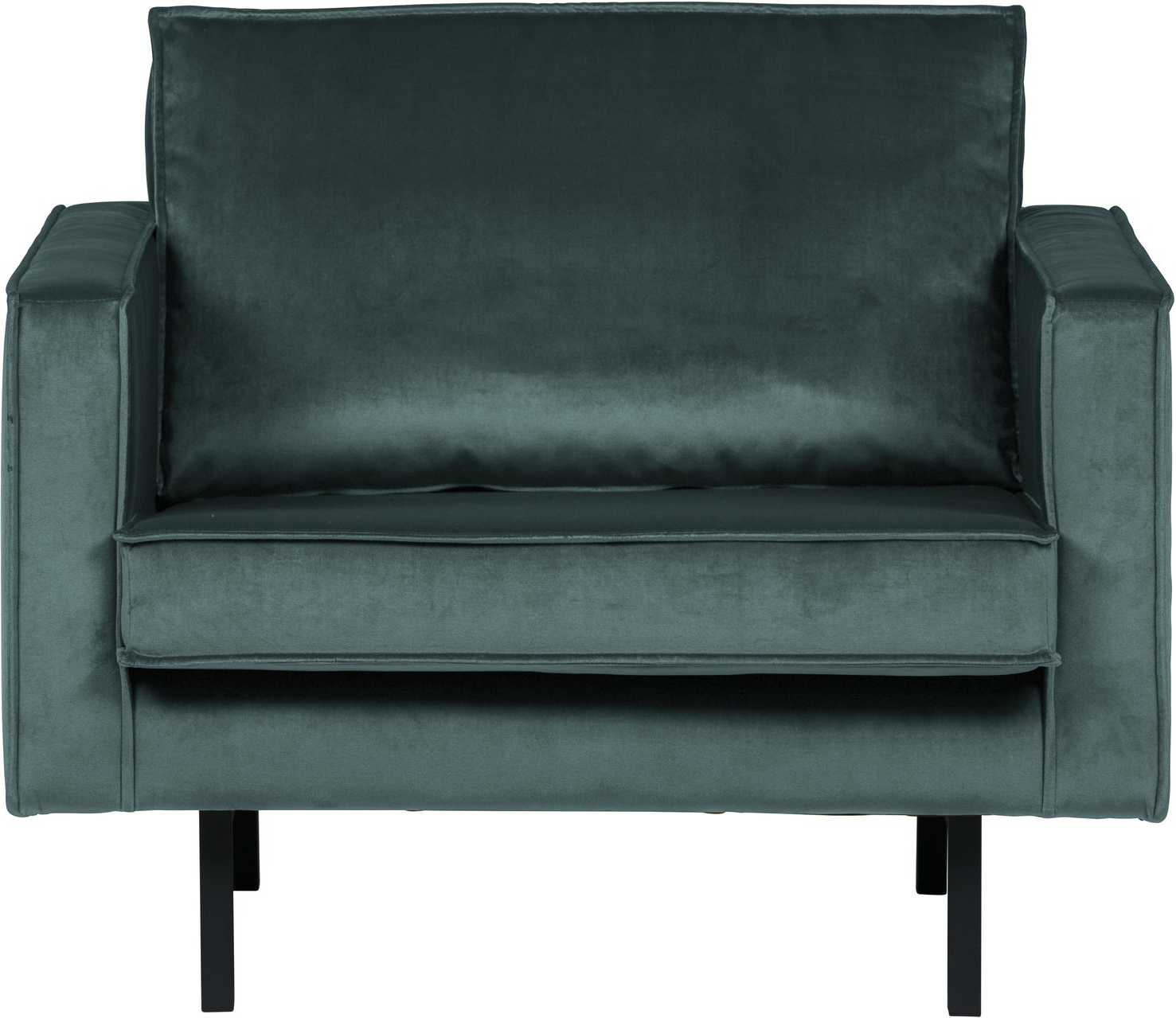 Lænestol Woood Rodeo Teal Jarra Velour Rummelig 50er-inspireret Design H85xb105xd86
