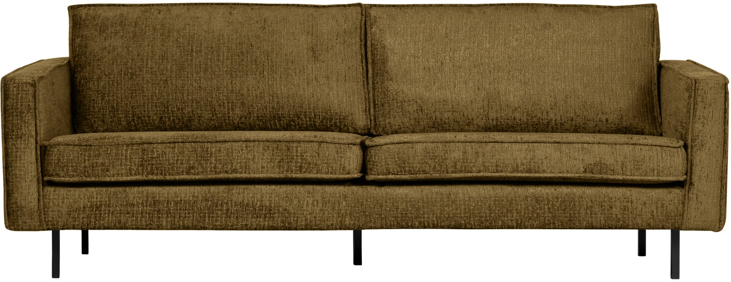 -personers Sofa Woood Rodeo Gylden Struktureret Velour Højt Benstel 190