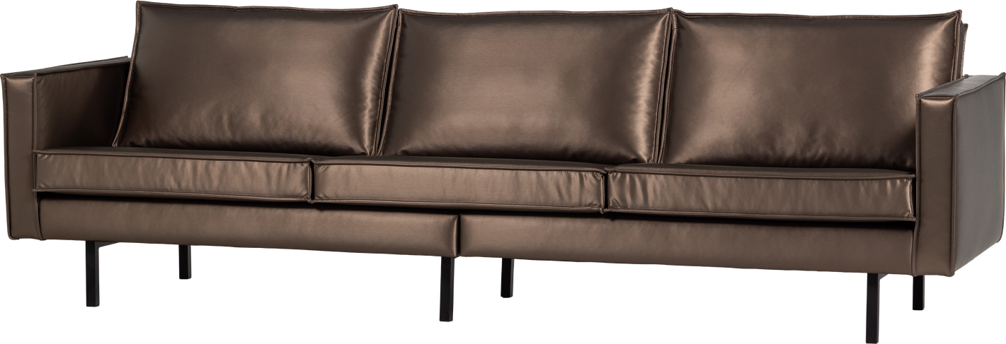 -personers Sofa Woood Rodeo Kobberbrun Aluma-stof Fast Siddekomfort B277