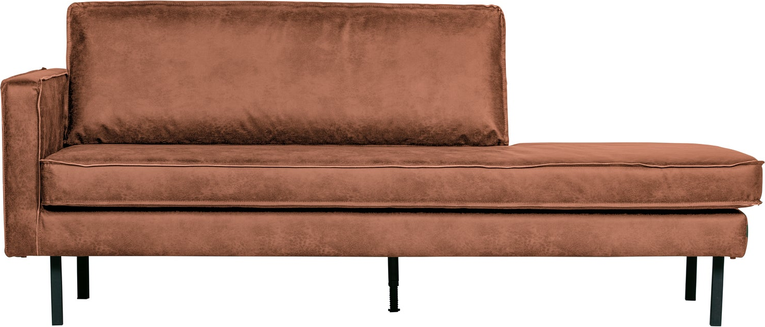 Daybed Chaiselong Woood Rodeo Venstrevendt 203 Cognac Ecoleather Med Metalstel