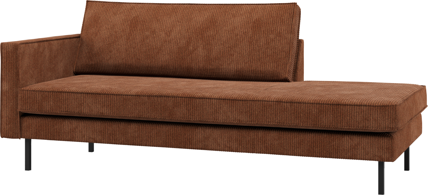 Daybed Woood Rodeo Rustbrun Ribstof Jacquard Venstrevendt B203 D86