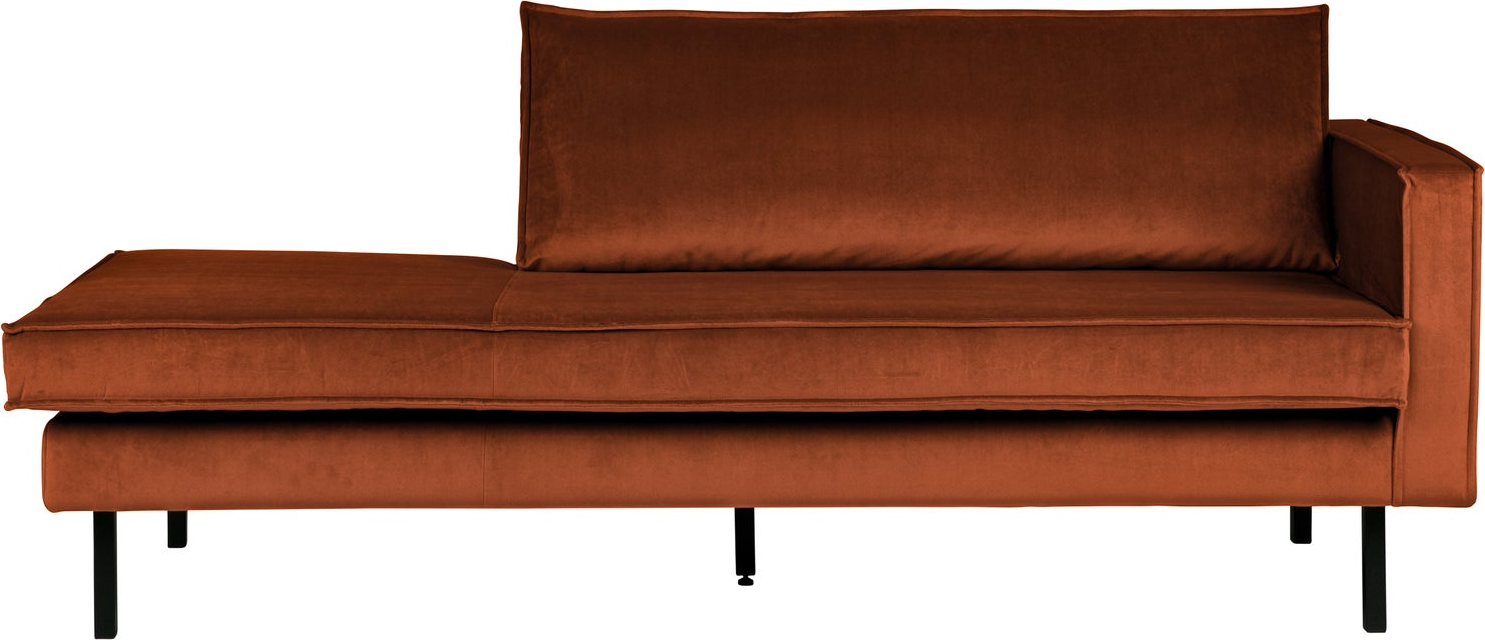 Daybed Woood Rodeo Højrevendt 203 Rust Jarra Velour Fast Komfort Metalben