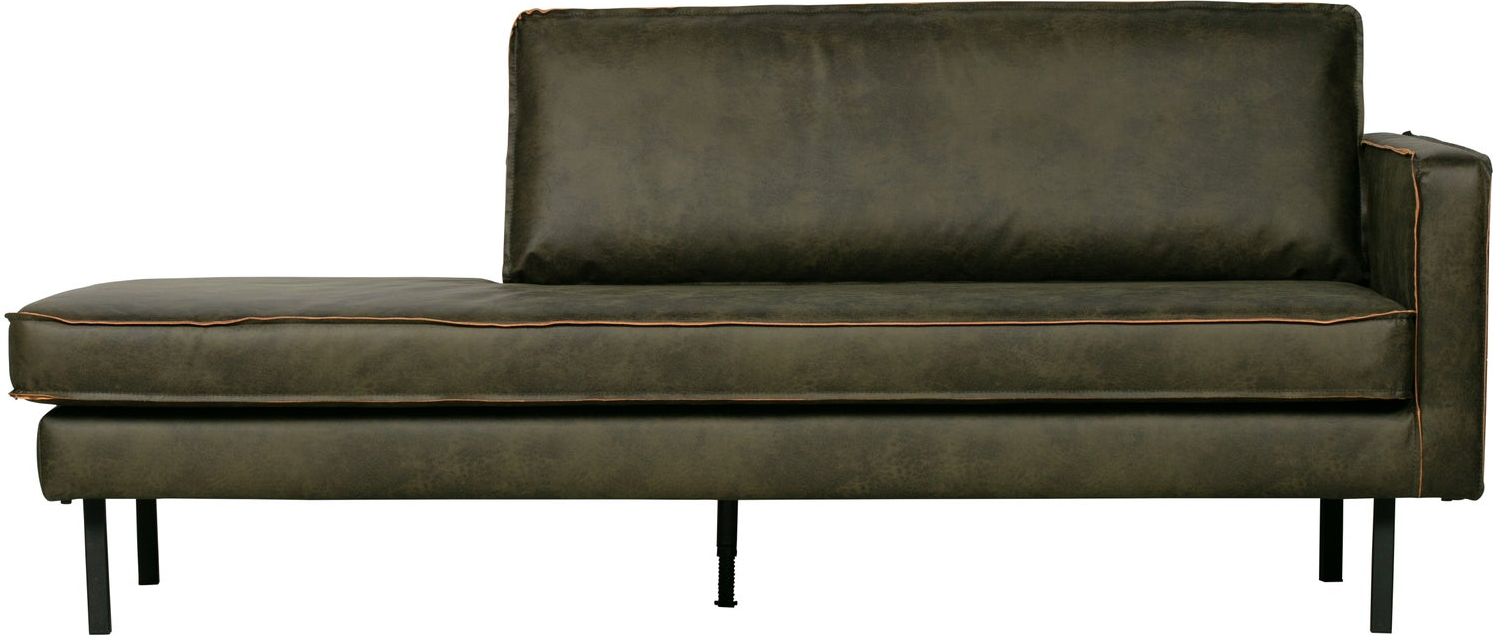 Daybed Woood Rodeo Højrevendt Ecoleder Armygrøn Loungemøbel Metalstel 85x203x86