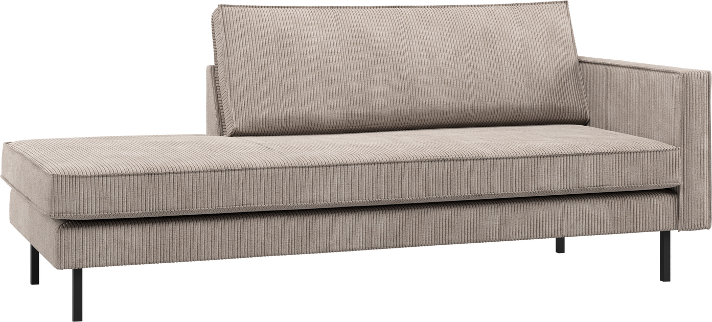 Daybed Woood Rodeo Mørk Sand Ribstof Polyester Højrevendt 203 Bred