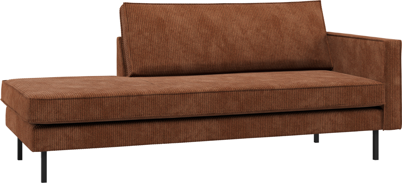 Daybed Woood Rodeo Højrevendt Rustbrun Ribstof 203