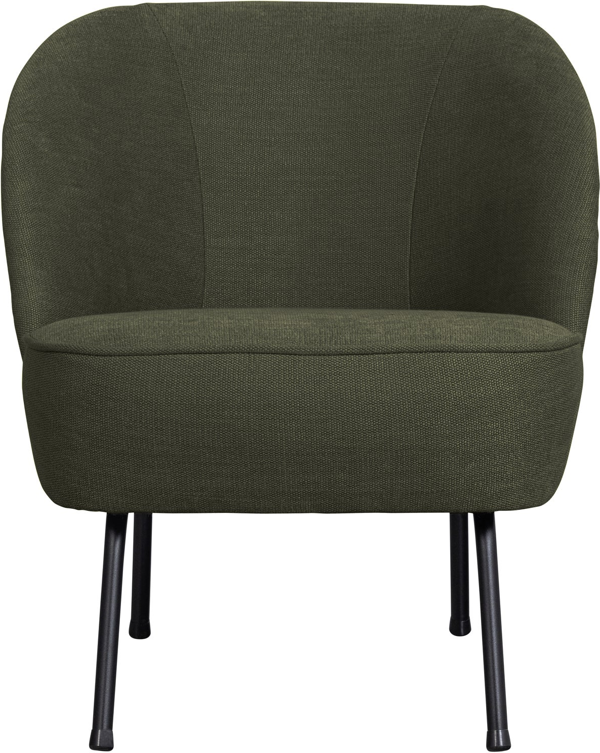 Loungestol Lænestol Woood Vogue Varm Grøn Attila Vævet Stof Kompakt 69x57x70 Matte Sorte Metalben