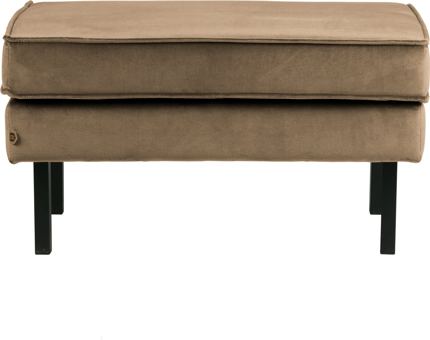 Skammel Woood Rodeo Jarra-velour Taupe Puf Fodskammel Med Metalben Fast Komfort
