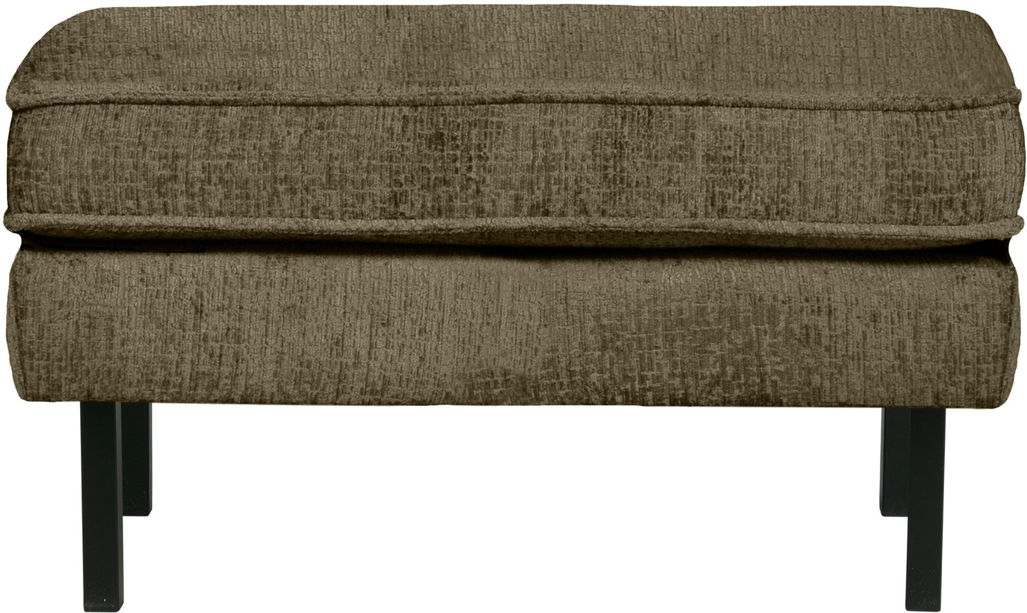 Skammel Puf Woood Rodeo Grøn Bonsai Struktureret Velour 84x54 Fast Polstring Zigzagfjedre