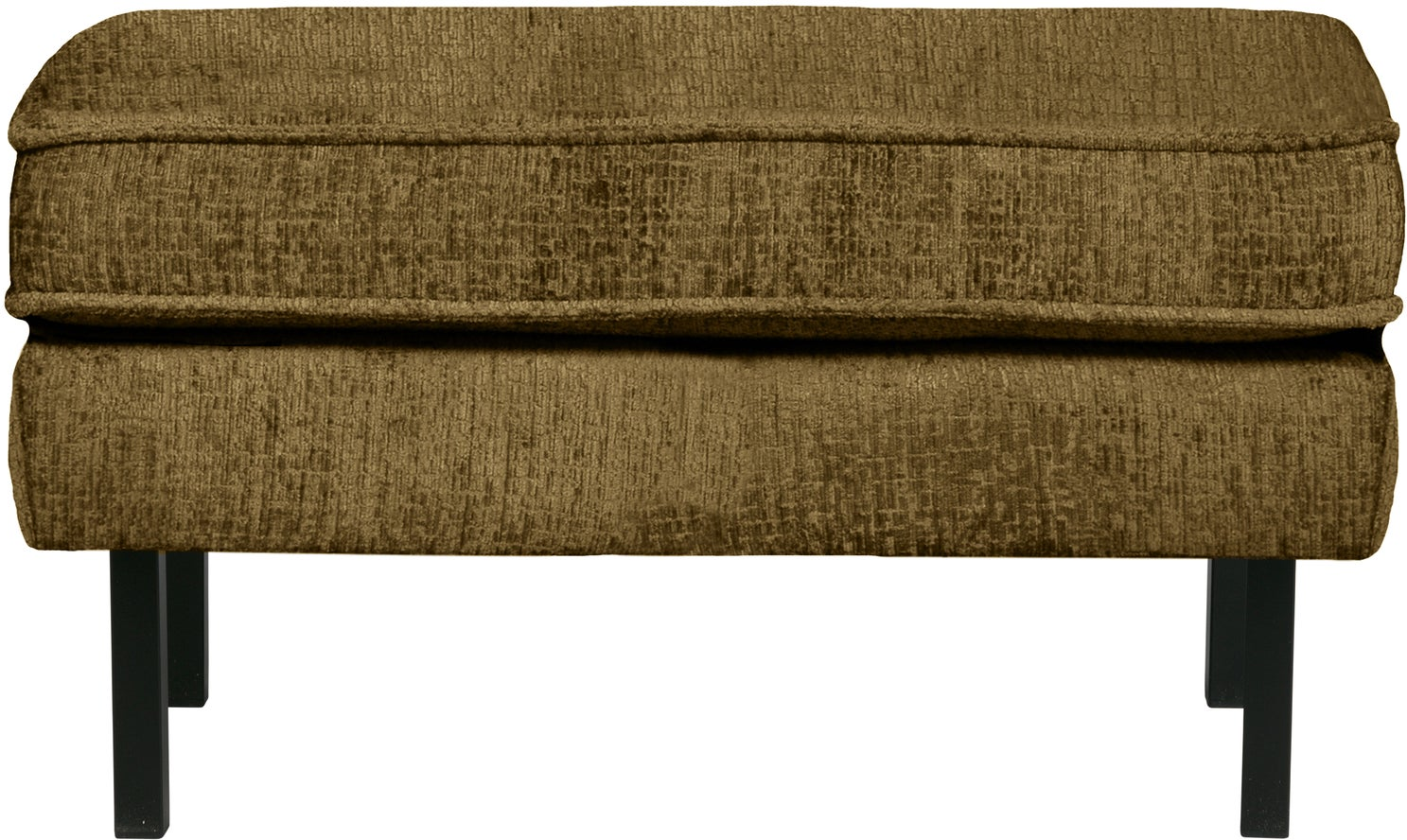 Skammel Puf Woood Rodeo Gylden Jacquardvævet Ferra-velour H45xb84xd54