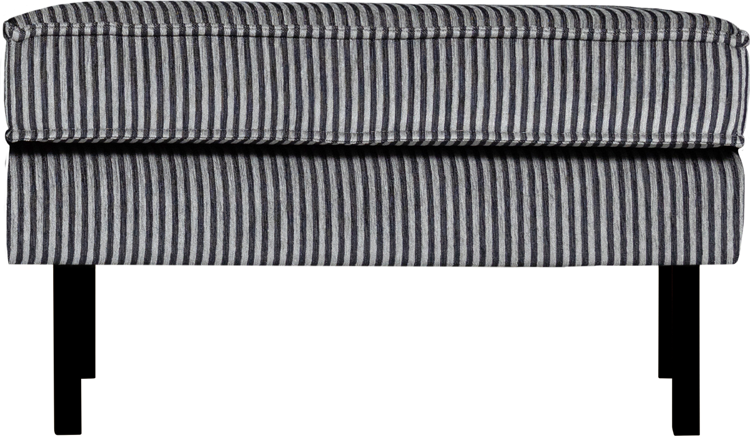 Skammel Puf Fodskammel Woood Rodeo Sort Grå Velour Vævet 100 Polyester Fast Polstring H45xb84xd54