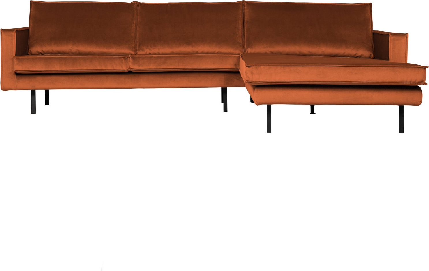 Loungesofa Woood Rodeo 300 Rust Jarra Velour Højrevendt Chaiselong Fast Siddekomfort