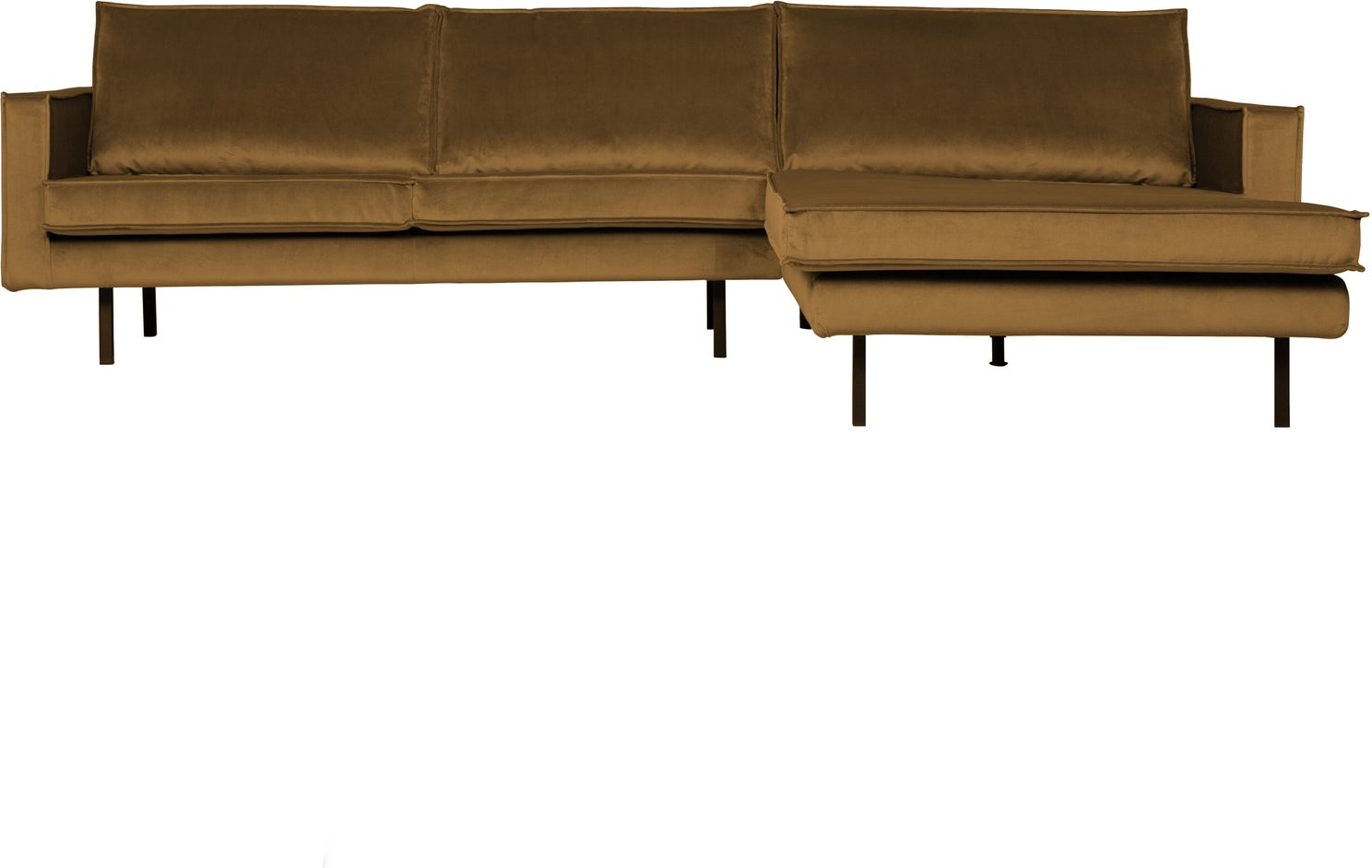 Loungesofa Højrevendt Chaiselong Woood Rodeo Honninggul Jarra-velour B300 D155
