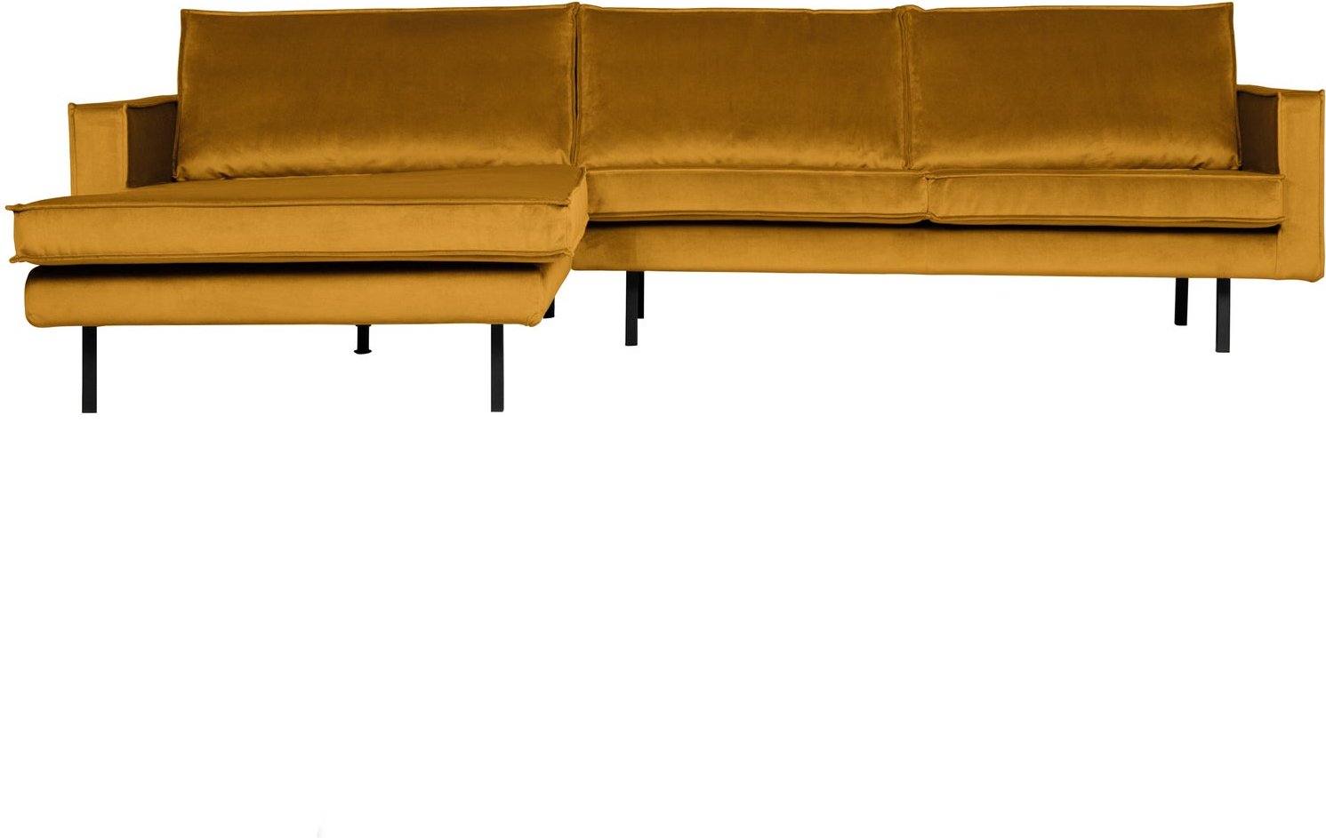 Loungesofa Woood Rodeo -pers Venstrevendt Chaiselong Oker Jarra-velour 300x155