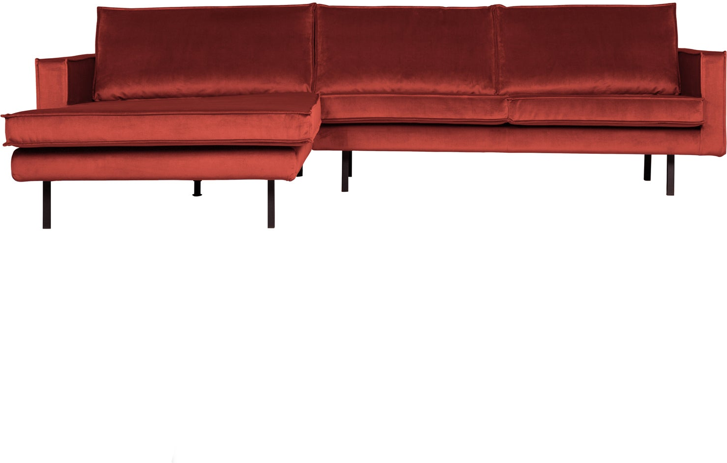 Chaiselongsofa Venstrevendt Woood Rodeo Kastanjebrun Velour Rummelig Loungesofa