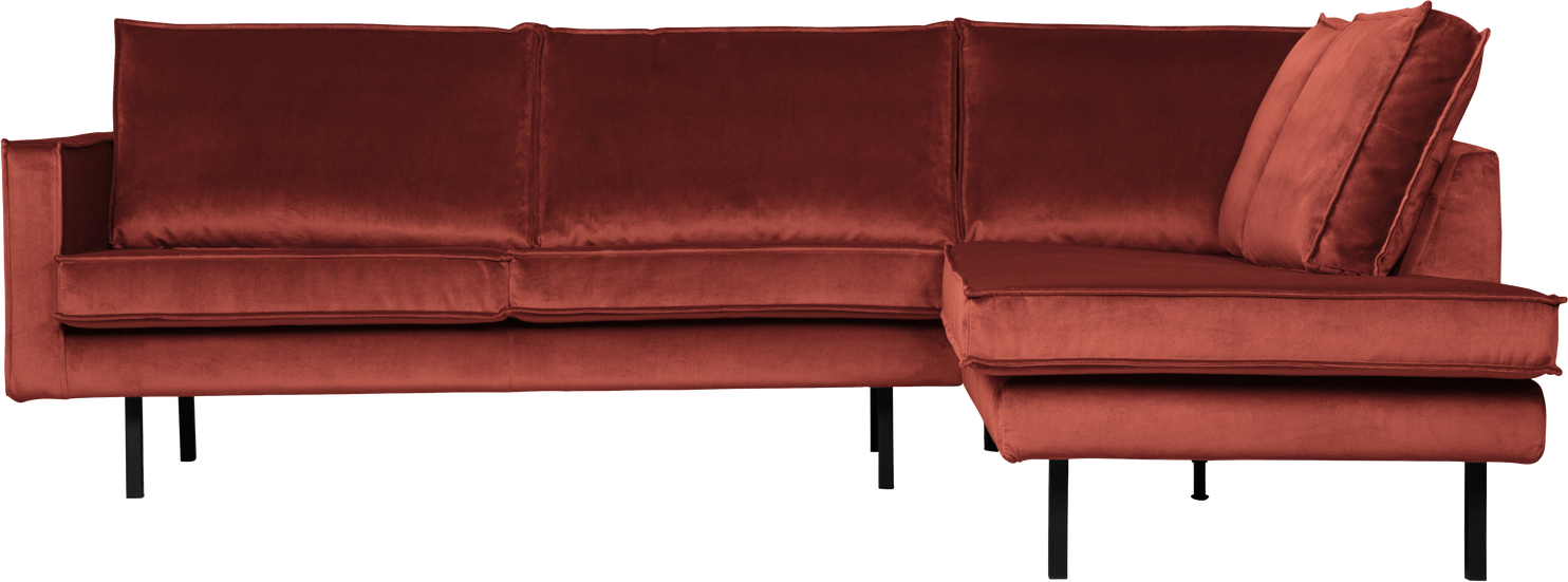 Hjørnesofa Woood Rodeo Højre Jarra Velour Kastanjebrun B266 Fast Siddekomfort