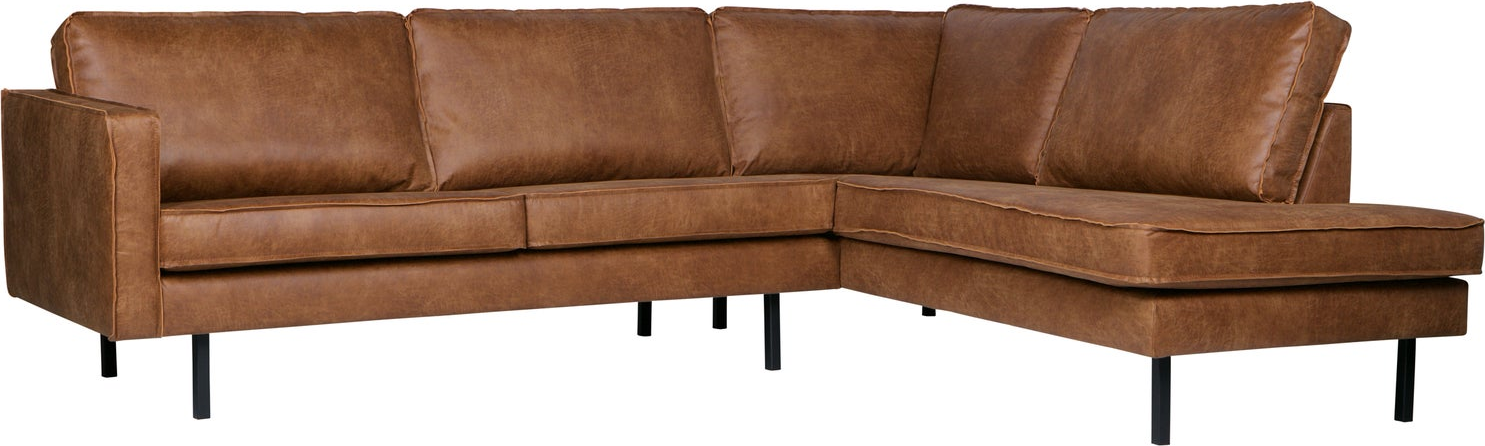 Hjørnesofa Woood Rodeo Loungesofa Cognac Ecoleather Genanvendt Læder B266xd213xh85 Højre
