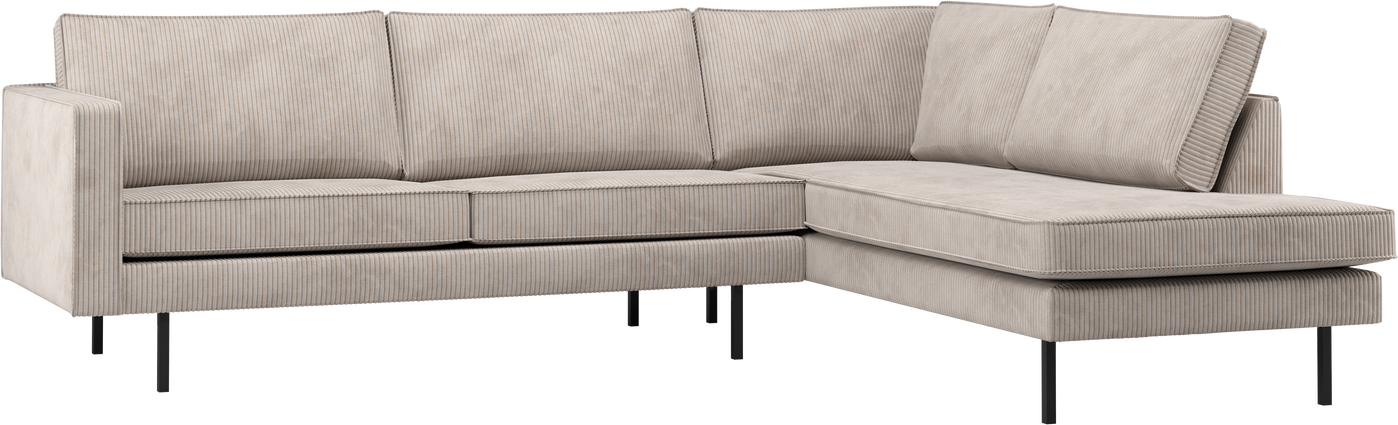 Hjørnesofa Woood Rodeo Loungesofa Ecru Ribstof Jacquard 266x213x85 Højre