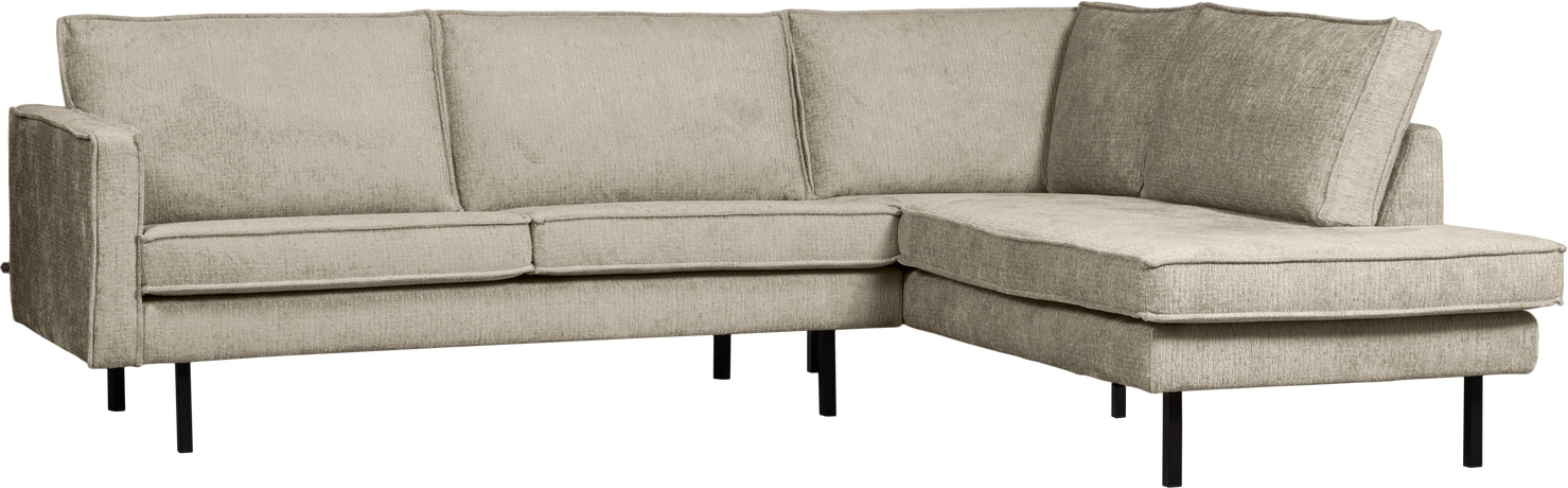 Loungesofa Hjørnesofa Woood Rodeo Højre 85x266x213 Wheatfield Struktureret Velour