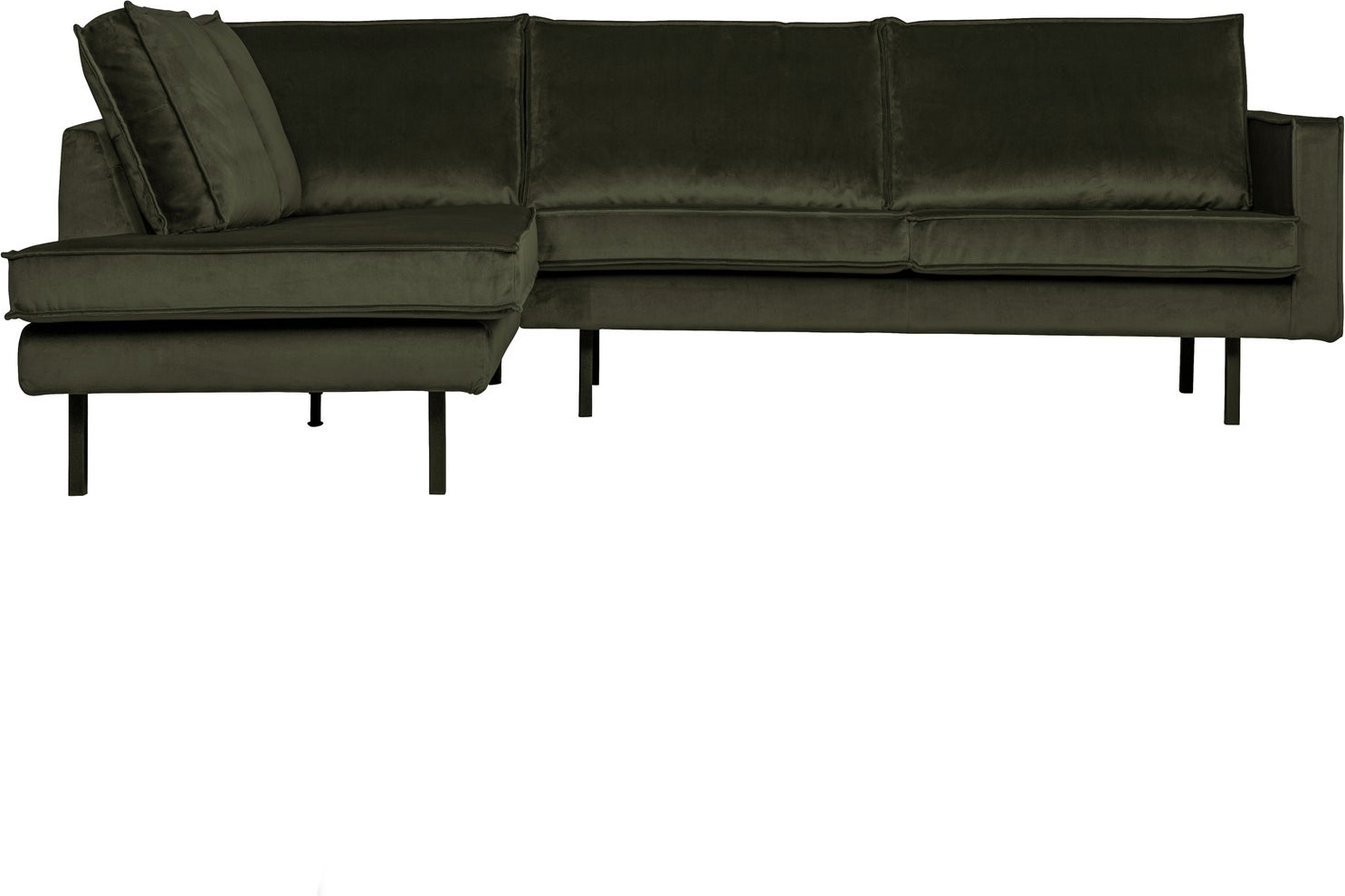 Hjørnesofa Venstre Woood Rodeo Mørkegrøn Velour Loungesofa 266x213