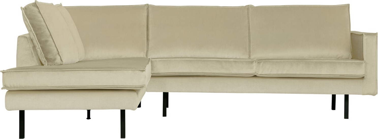 Loungesofa Woood Rodeo Hjørnesofa Venstre 266 Pistacie Velour Metalstel Fast Siddekomfort