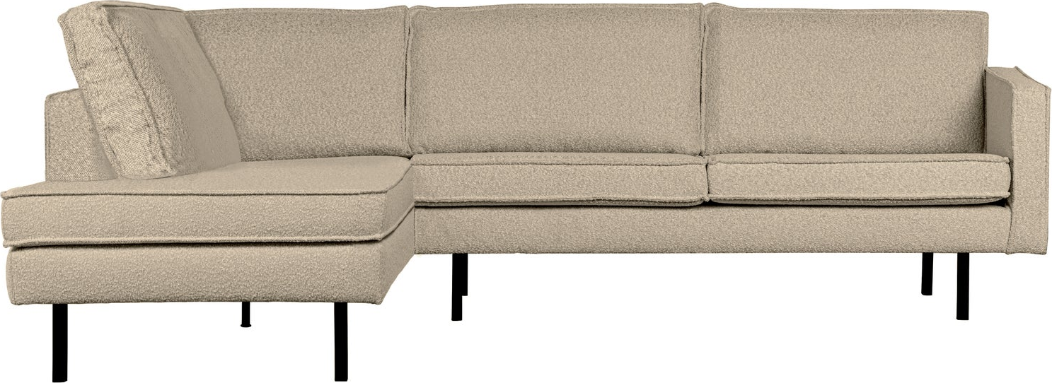 Hjørnesofa Loungesofa Woood Rodeo Bouclé Beige 266x213 Venstre