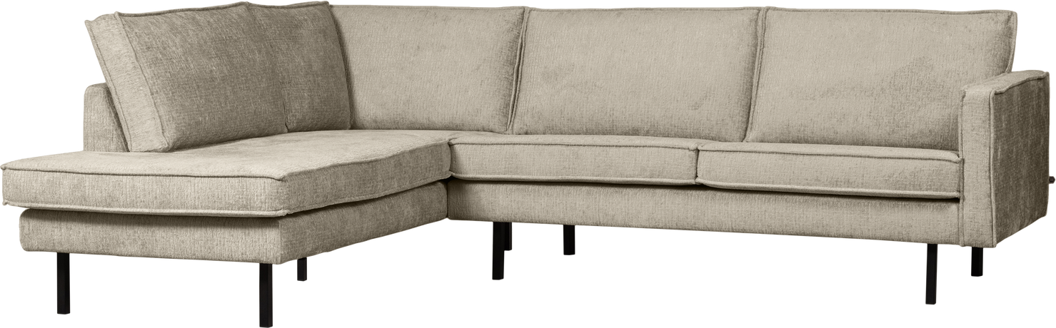 Loungesofa Woood Rodeo Hjørnesofa Venstre 266x213 Wheatfield Beige Struktureret Velour Fast Siddekomfort