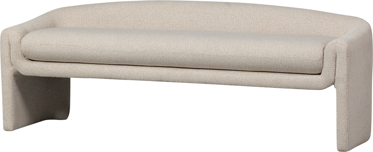 Bænk Woood Collection 160 Beige Vævet Stof 100 Polyester Diskret Ryglæn Til Entré Eller Spiseplads