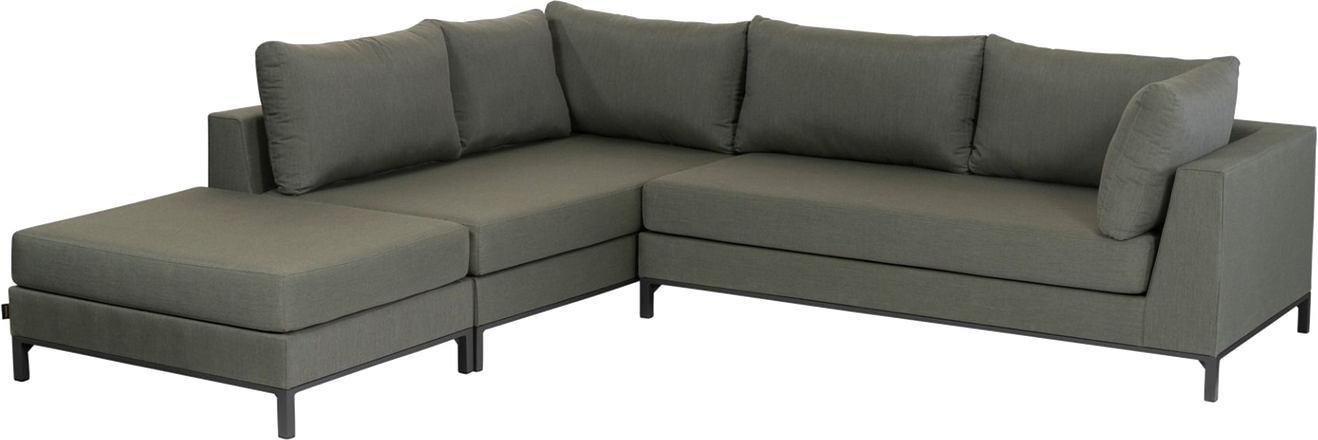 Udendørs Hjørnesofa Woood Siciliã   -elementers Loungesæt  Grøn Venstrevendt  H60   B246   D262  Aluminium  Nova Outdoor
