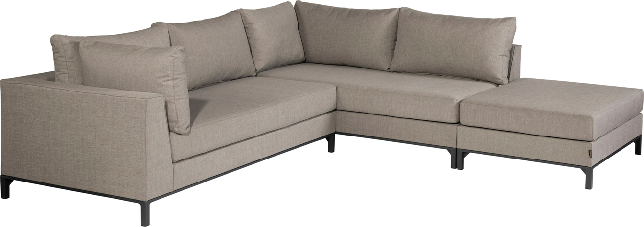Udendørs Hjørnesofa Woood Siciliã  Venstrevendt Taupe  Loungesæt H60xb262xd246