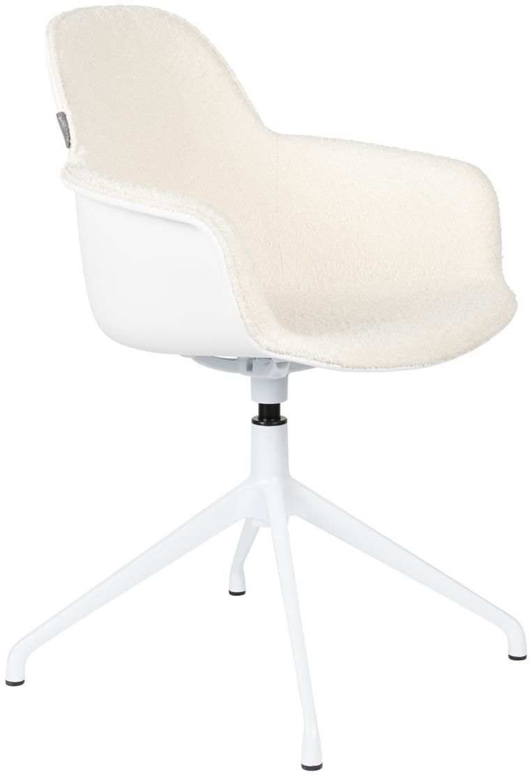 Elegant Offwhite Drejelig Spisebordsstol med Armlæn