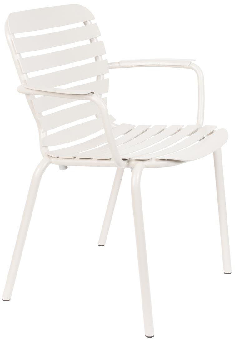 Udendørs Spisebordsstol Med Armlæn Zuiver Vondel   Have-   Terrassestol Aluminium Offwhite