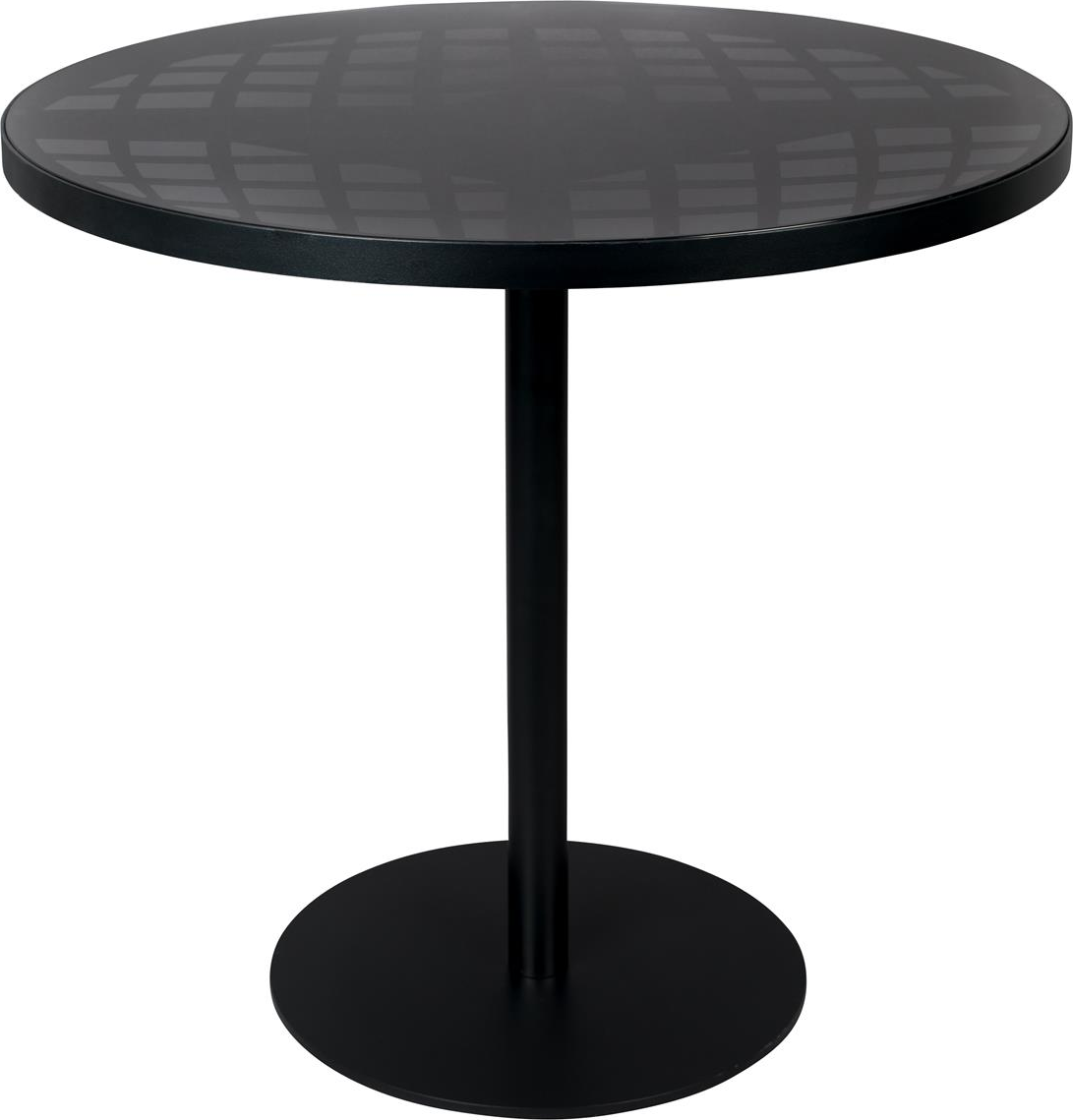Udendørs Bistrobord Zuiver Albert Antracit ø80 Aluminium Pulverlakeret Glas