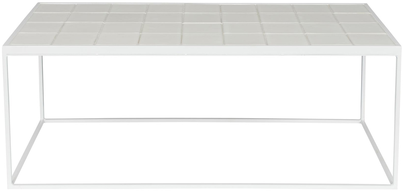 Sofabord Zuiver Glazed Keramisk Højglans Sølv Jernramme 93x42 5x35