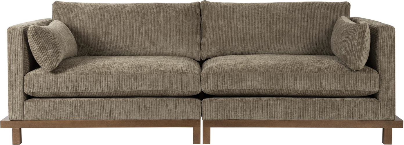 3-personers Zuiver Blossom Sofa i Brungrå med Egetræsbund