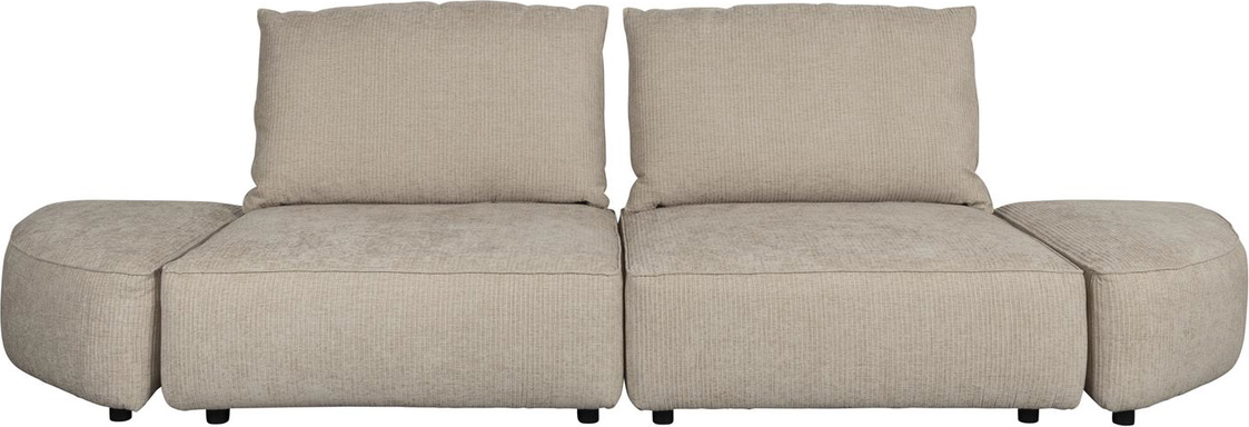 -personers Sofa Zuiver Hunter Stenlysgrå Modulopbygget Blødt Ribbet Stof 318 Bred