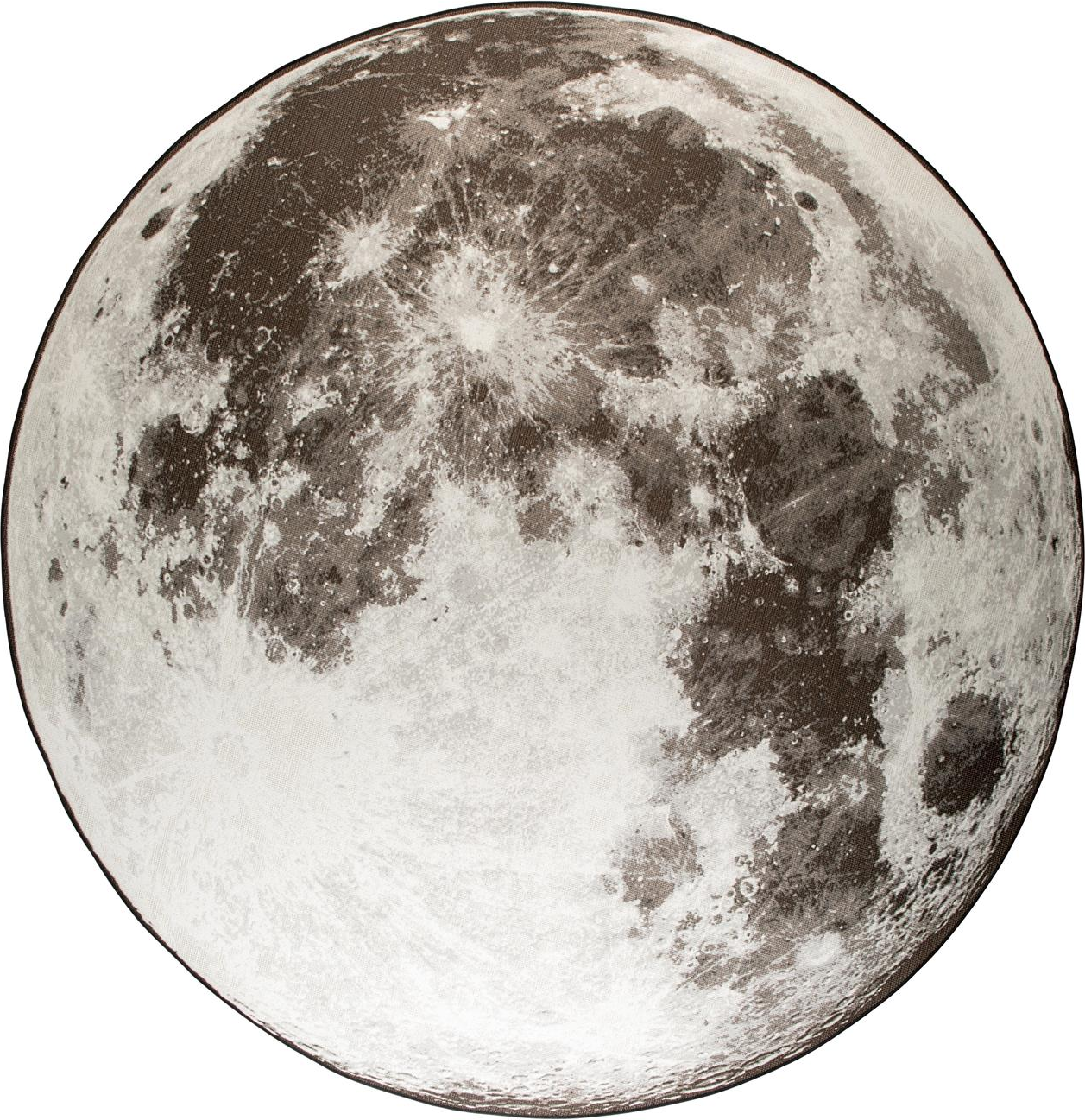 Udendørs Tæppe Måtte Zuiver Moon Rund ø280 Lysgrå Decolan Med Polyesterbund Gulvvarmekompatibel