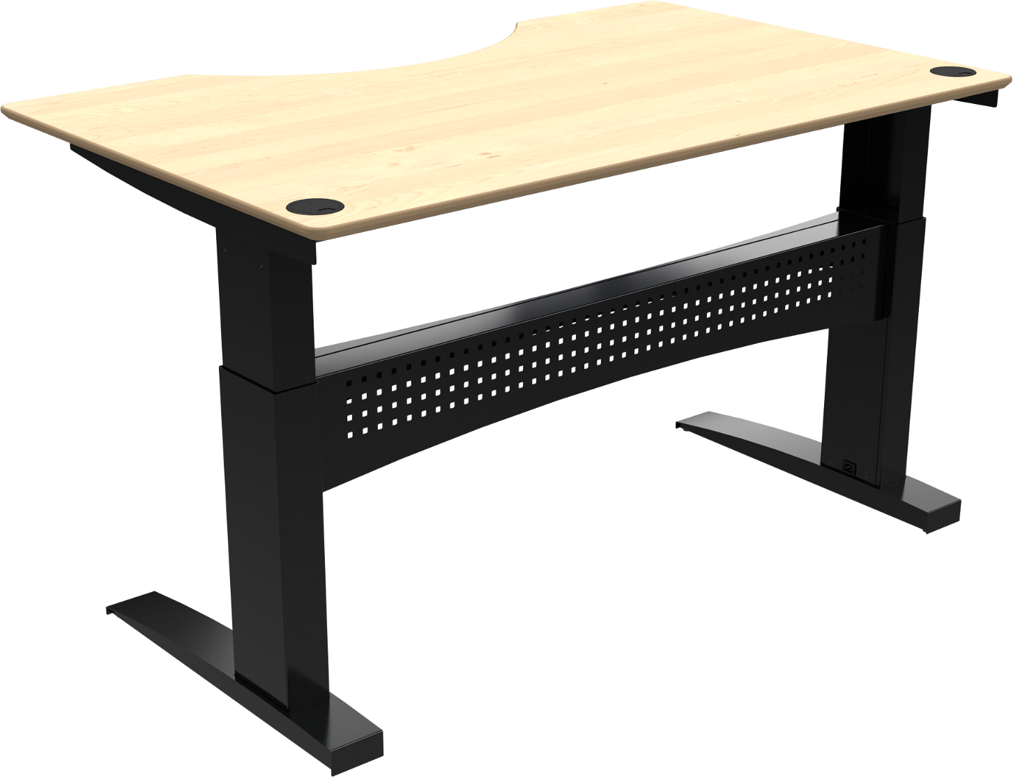 Zennord Flexdesk Hæve-Sænkebord - Natur & Sort Ahorn